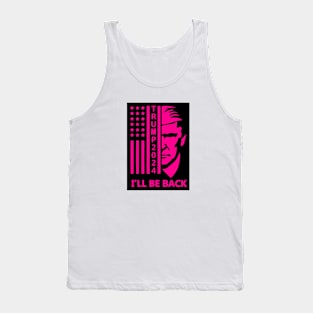 Trump American Flag 2024 I'll Be Back pink Tank Top